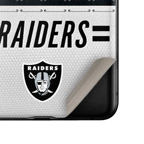 NFL Las Vegas Raiders White Striped Galaxy Z Flip Skin
