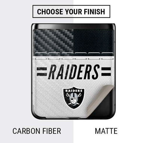NFL Las Vegas Raiders White Striped Galaxy Z Flip Skin
