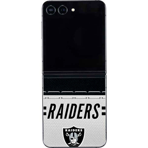 NFL Las Vegas Raiders White Striped Galaxy Z Flip5 5G Skin