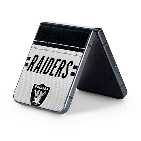 NFL Las Vegas Raiders White Striped Galaxy Z Flip5 5G Skin