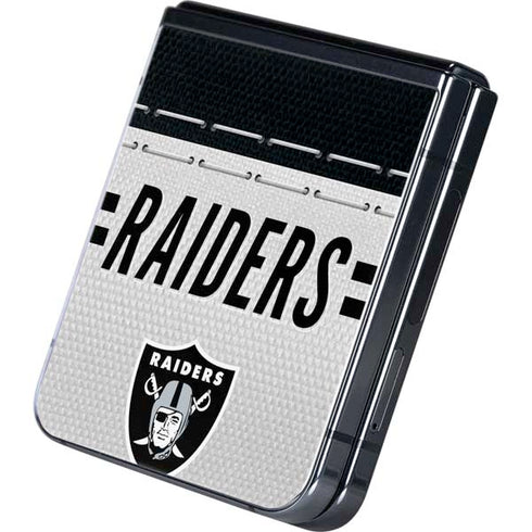NFL Las Vegas Raiders White Striped Galaxy Z Flip5 5G Skin