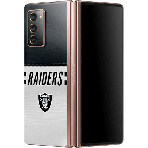 NFL Las Vegas Raiders White Striped Galaxy Z Fold2 5G Skin