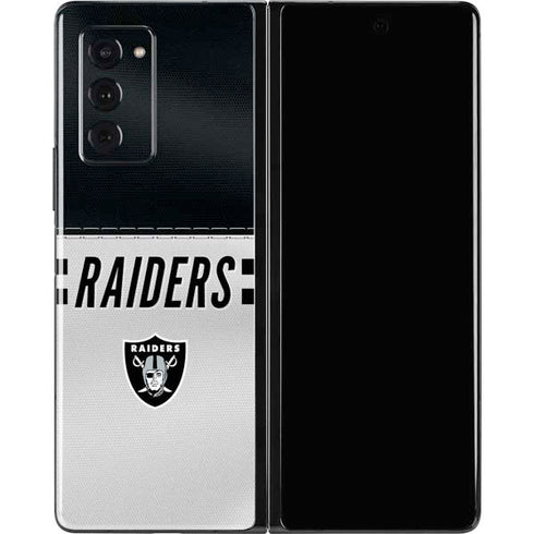 NFL Las Vegas Raiders White Striped Galaxy Z Fold2 5G Skin