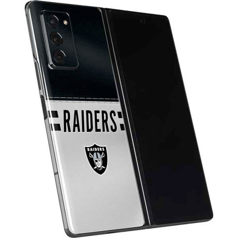 NFL Las Vegas Raiders White Striped Galaxy Z Fold2 5G Skin