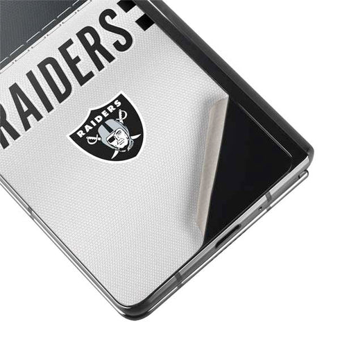NFL Las Vegas Raiders White Striped Galaxy Z Fold2 5G Skin