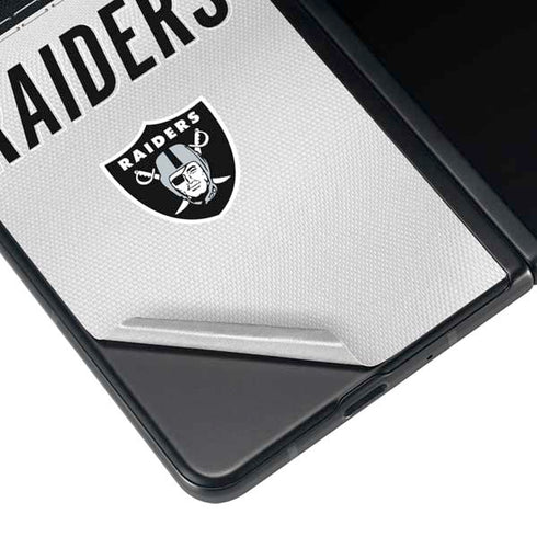 NFL Las Vegas Raiders White Striped Galaxy Z Fold3 5G Skin