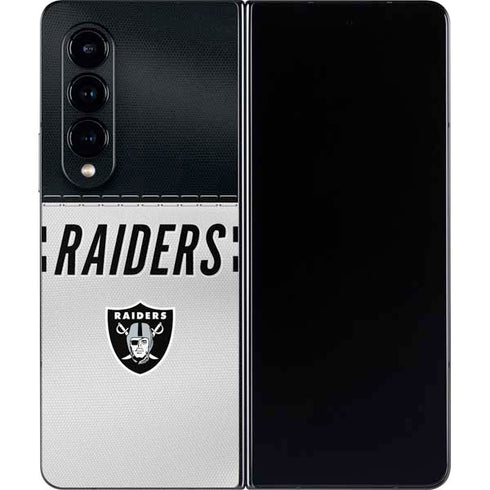 NFL Las Vegas Raiders White Striped Galaxy Z Fold4 5G Skin