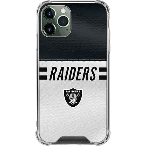NFL Las Vegas Raiders White Striped iPhone 11 Pro Max Clear Case