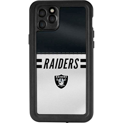 NFL Las Vegas Raiders White Striped iPhone 11 Pro Max Waterproof Case