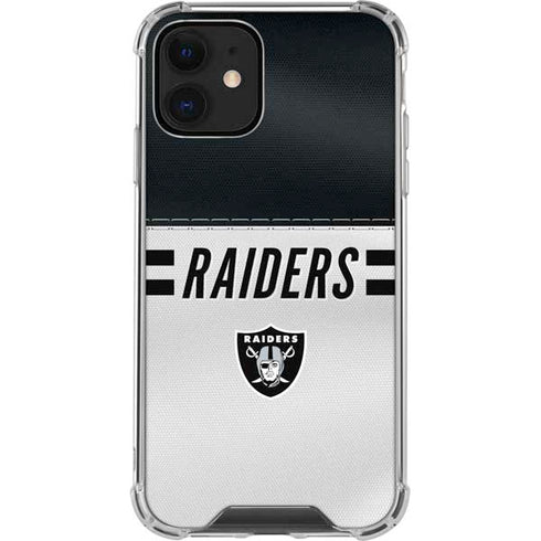 NFL Las Vegas Raiders White Striped iPhone 12 Clear Case
