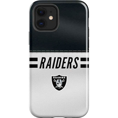 NFL Las Vegas Raiders White Striped iPhone 12 Impact Case