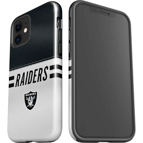 NFL Las Vegas Raiders White Striped iPhone 12 Impact Case