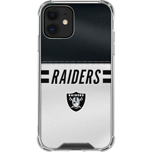 NFL Las Vegas Raiders White Striped iPhone 12 Mini Clear Case