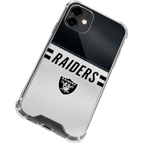 NFL Las Vegas Raiders White Striped iPhone 12 Mini Clear Case