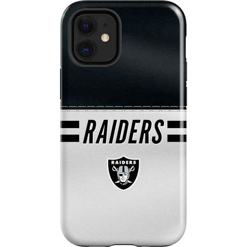 NFL Las Vegas Raiders White Striped iPhone 12 Mini Impact Case