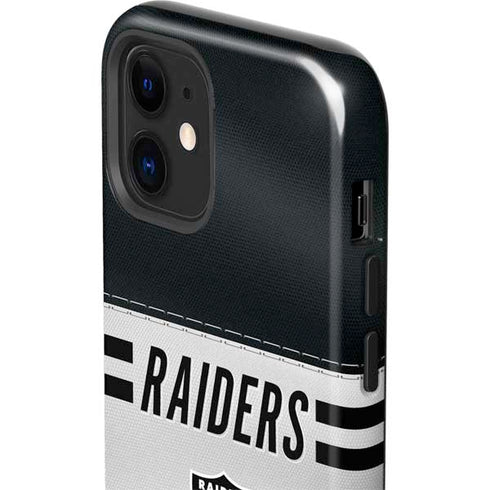 NFL Las Vegas Raiders White Striped iPhone 12 Mini Impact Case