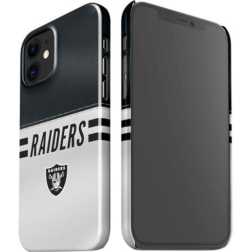 NFL Las Vegas Raiders White Striped iPhone 12 Mini Lite Case
