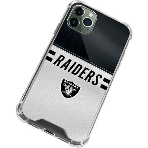 NFL Las Vegas Raiders White Striped iPhone 12 Pro Clear Case