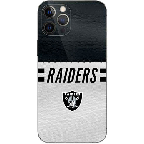 NFL Las Vegas Raiders White Striped iPhone 12 Pro Max Skin