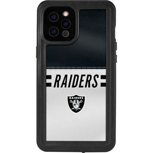 NFL Las Vegas Raiders White Striped iPhone 12 Pro Max Waterproof Case