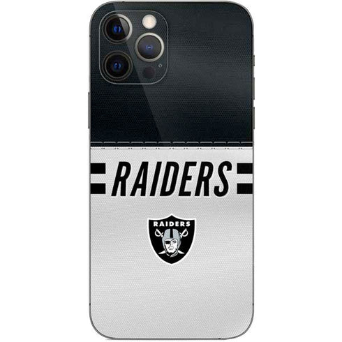 NFL Las Vegas Raiders White Striped iPhone 12 Pro Skin