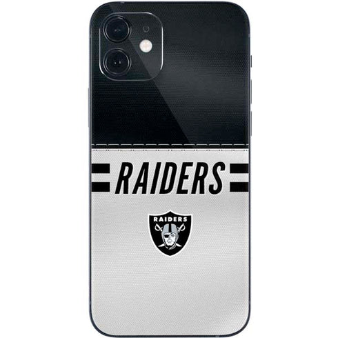 NFL Las Vegas Raiders White Striped iPhone 12 Skin