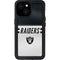NFL Las Vegas Raiders White Striped iPhone 13 Mini Waterproof Case
