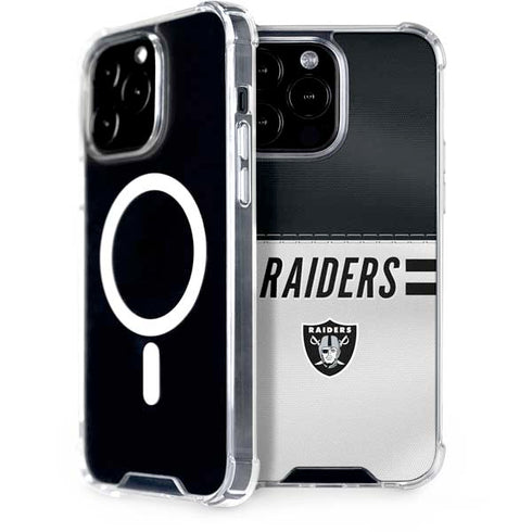 NFL Las Vegas Raiders White Striped iPhone 13 Pro Max MagSafe Case