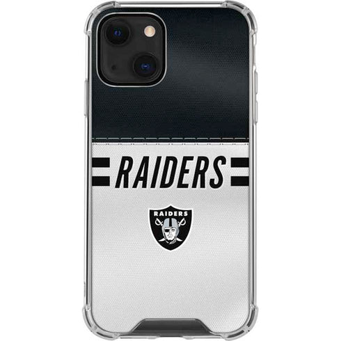 NFL Las Vegas Raiders White Striped iPhone 14 Clear Case