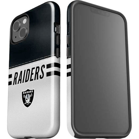 NFL Las Vegas Raiders White Striped iPhone 14 Plus Impact Case