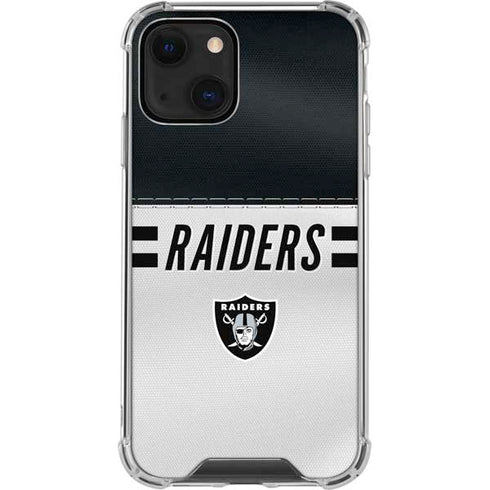 NFL Las Vegas Raiders White Striped iPhone 15 Plus Clear Case