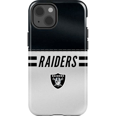 NFL Las Vegas Raiders White Striped iPhone 14 Impact Case