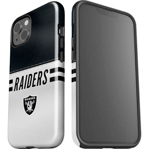 NFL Las Vegas Raiders White Striped iPhone 15 Impact Case