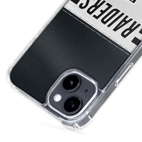 NFL Las Vegas Raiders White Striped iPhone 14 Plus MagSafe Case