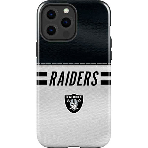 NFL Las Vegas Raiders White Striped iPhone 15 Pro Max Impact Case