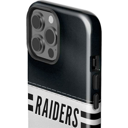 NFL Las Vegas Raiders White Striped iPhone 15 Pro Max Impact Case