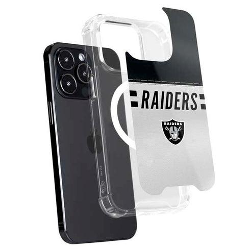 NFL Las Vegas Raiders White Striped iPhone 15 Pro Max MagSafe Case