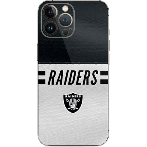NFL Las Vegas Raiders White Striped iPhone 14 Pro Max Skin