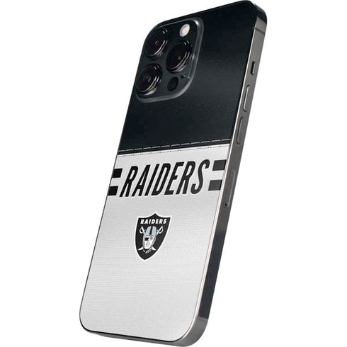 NFL Las Vegas Raiders White Striped iPhone 14 Pro Max Skin