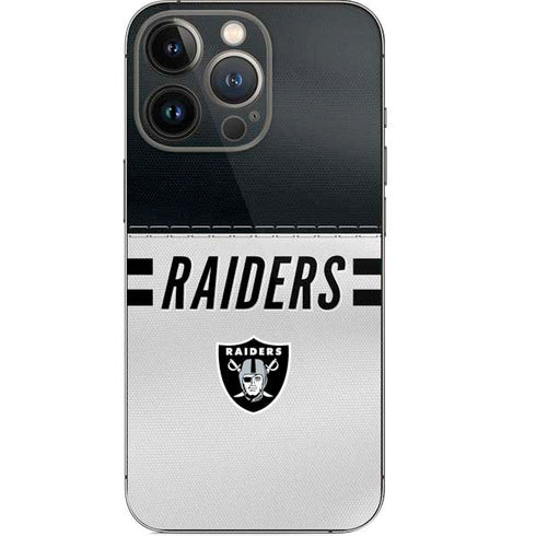 NFL Las Vegas Raiders White Striped iPhone 14 Pro Skin