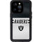 NFL Las Vegas Raiders White Striped iPhone 14 Pro Waterproof Case