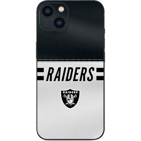 NFL Las Vegas Raiders White Striped iPhone 14 Skin