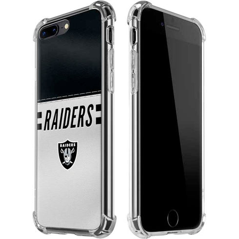 NFL Las Vegas Raiders White Striped iPhone 7/8 Plus Clear Case