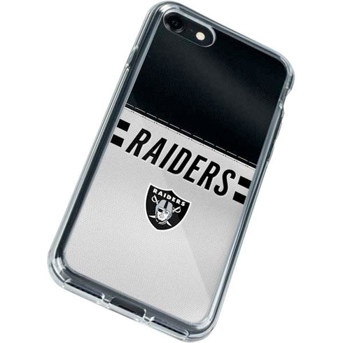 NFL Las Vegas Raiders White Striped iPhone SE (2nd & 3rd Gen) Clear Case