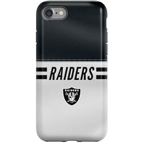 NFL Las Vegas Raiders White Striped iPhone SE (2nd & 3rd Gen) Pro Case