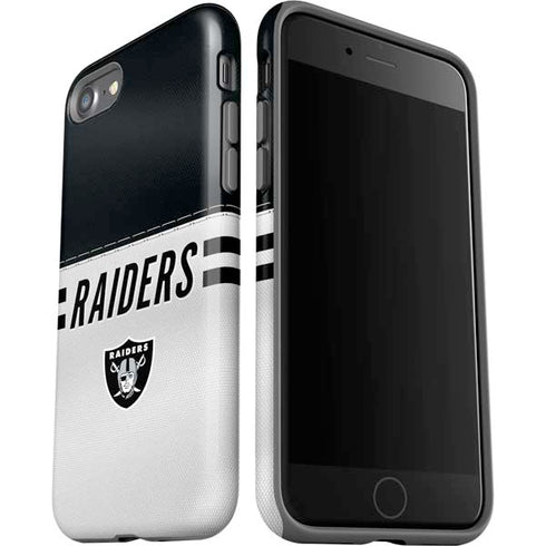 NFL Las Vegas Raiders White Striped iPhone SE (2nd & 3rd Gen) Pro Case