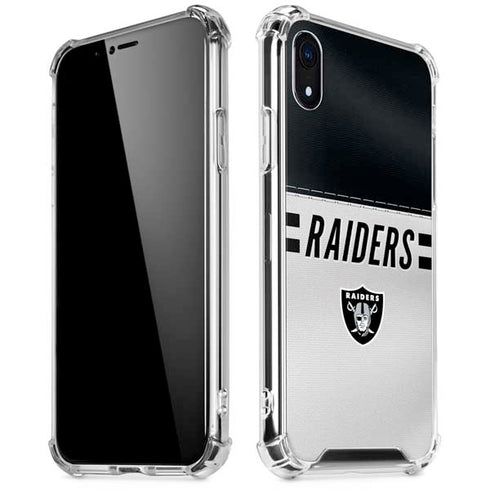 NFL Las Vegas Raiders White Striped iPhone XR Clear Case