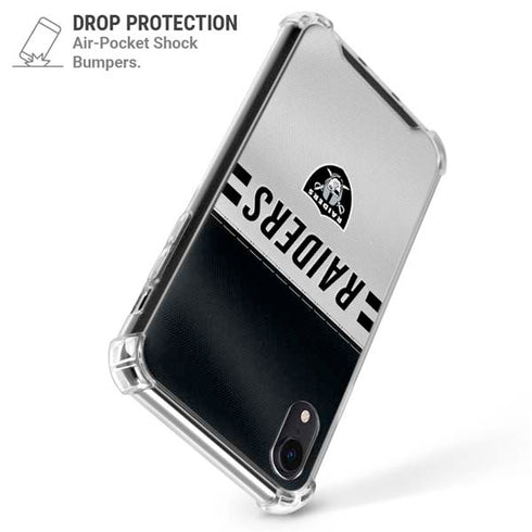 NFL Las Vegas Raiders White Striped iPhone XR Clear Case