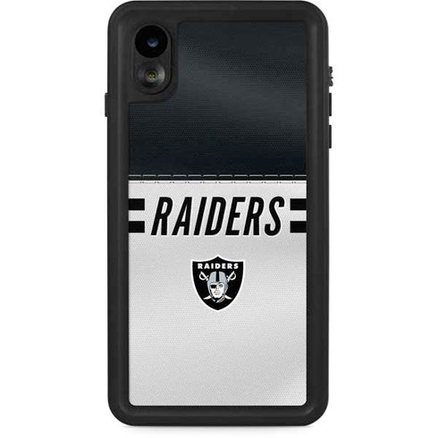 NFL Las Vegas Raiders White Striped iPhone XR Waterproof Case