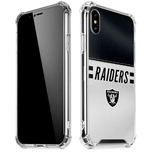 NFL Las Vegas Raiders White Striped iPhone XS Max Clear Case
